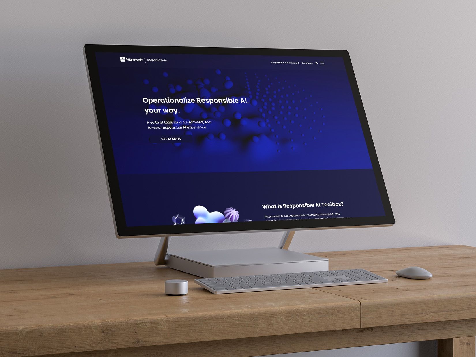Microsoft responsible ai displayed on Microsoft surface